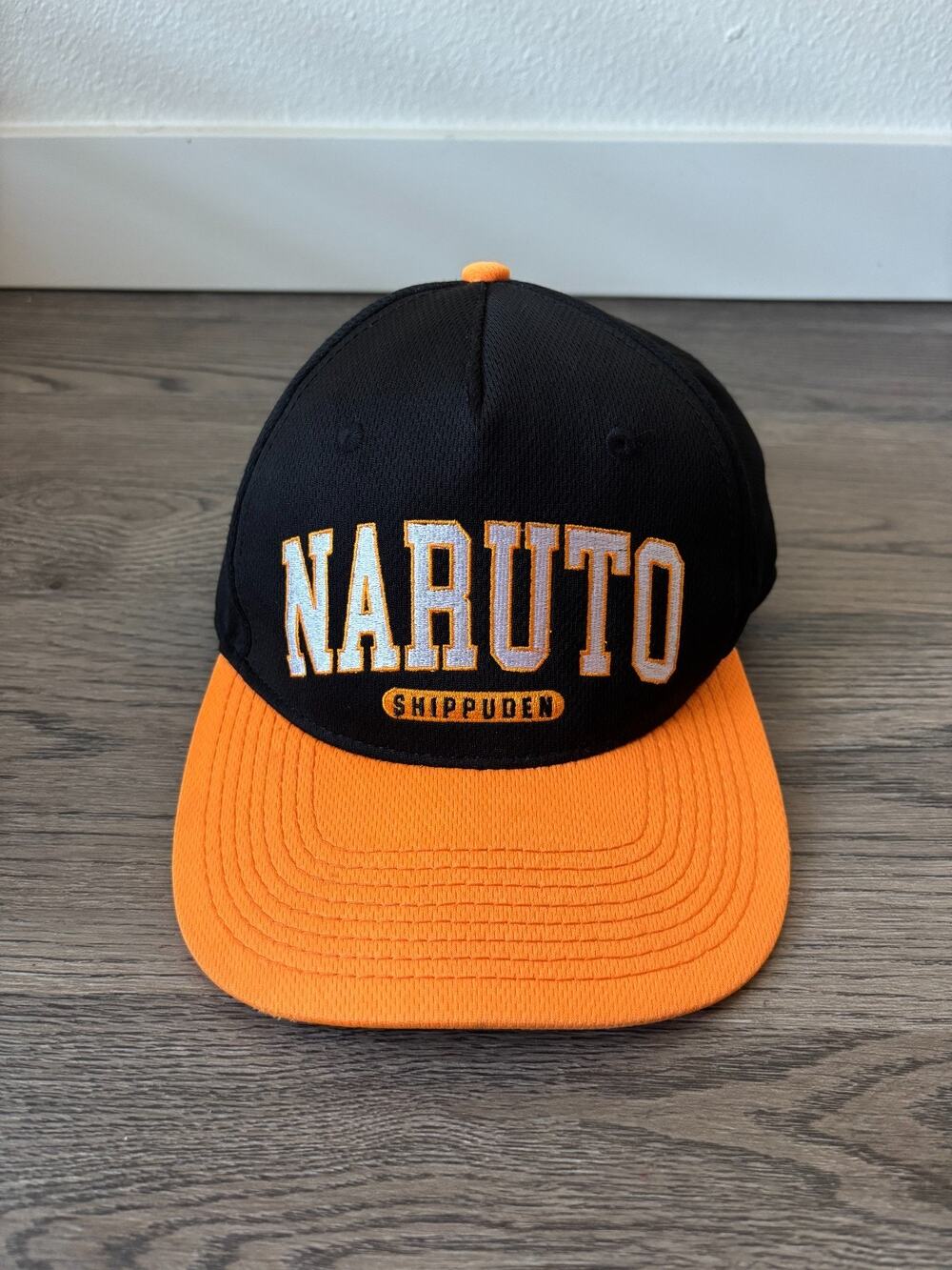Shippuden Naruto Orange Black Snapback Hat Cap Anime Graphic Embroidered